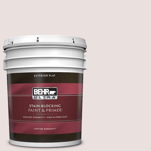 BEHR ULTRA 5 gal. #PR-W06 Prelude to Pink Flat Exterior Paint & Primer