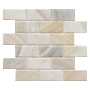 Athena Gold 11.81 in. x 11.81 in. x 10 mm Honed Marble Mesh-Mounted Mosaic Floor and Wall Tile (9.7 sq. ft./Case)