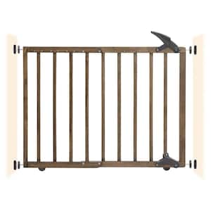 28 in. Tall Nottingham Hardware or Pressure Mounted Wooden 27.5 in. to 41 in. Wide Baby Gate