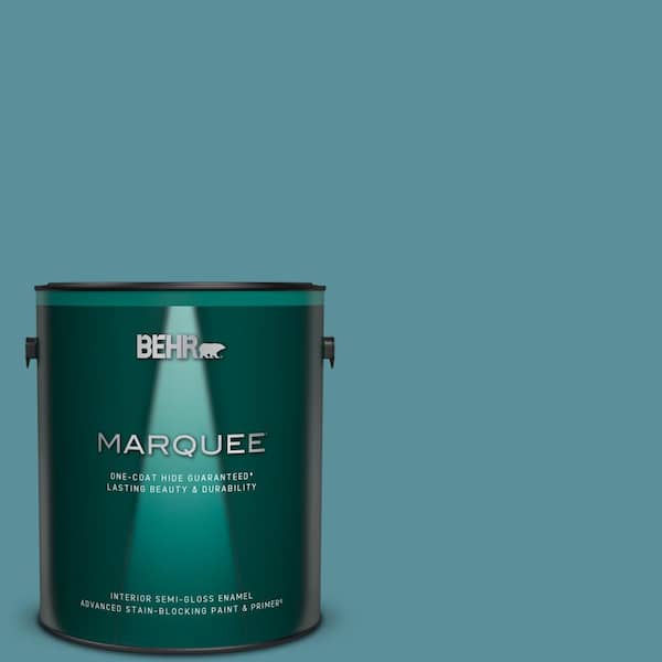 BEHR MARQUEE 1 gal. Home Decorators Collection #HDC-AC-23A Cabana Blue One-Coat Hide Semi-Gloss Enamel Interior Paint & Primer