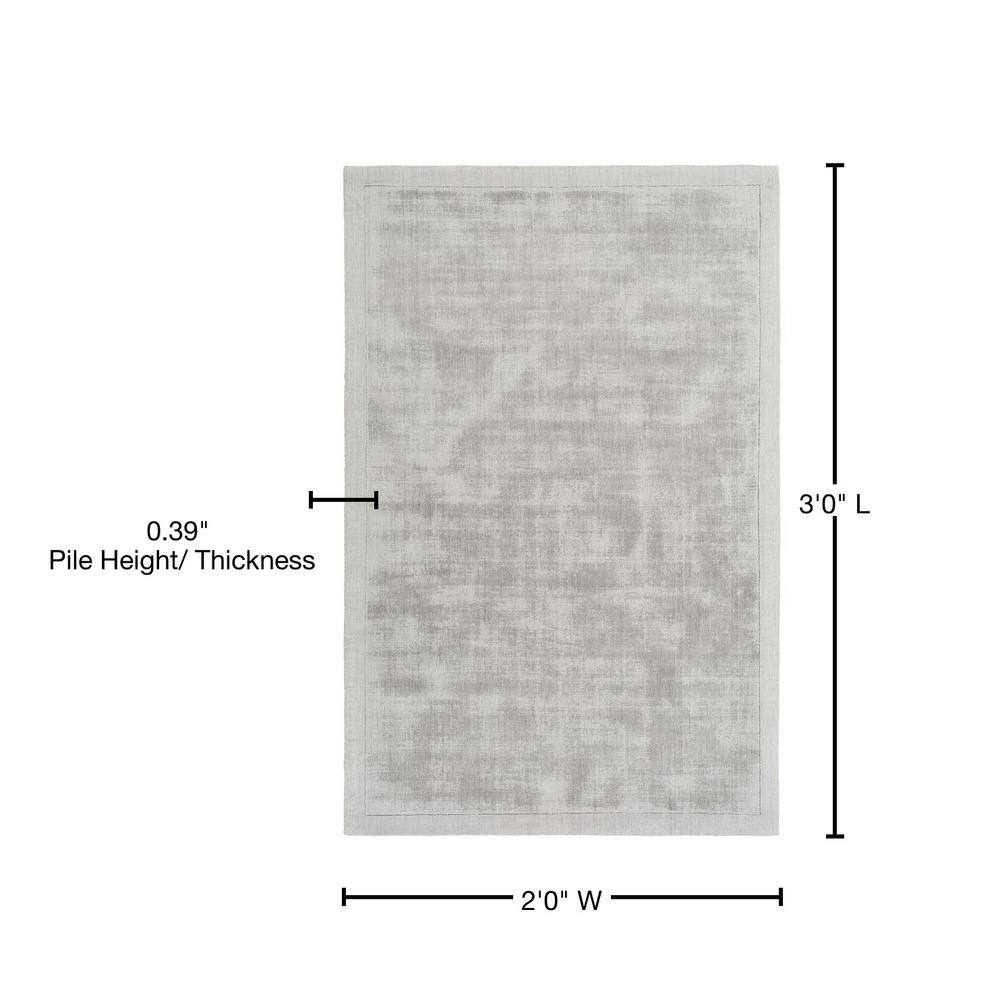 Handmade Lustrous Gray Wool-Viscose 2'x3' Area Rug