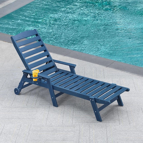RUIZI Navy Blue Rust Resistant HDPE Plastic Outdoor Patio
