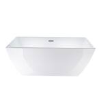 Montpellier 59 in. L x 30 in. W Acrylic Flatbottom Freestanding Bathtub in White/Classic Chrome