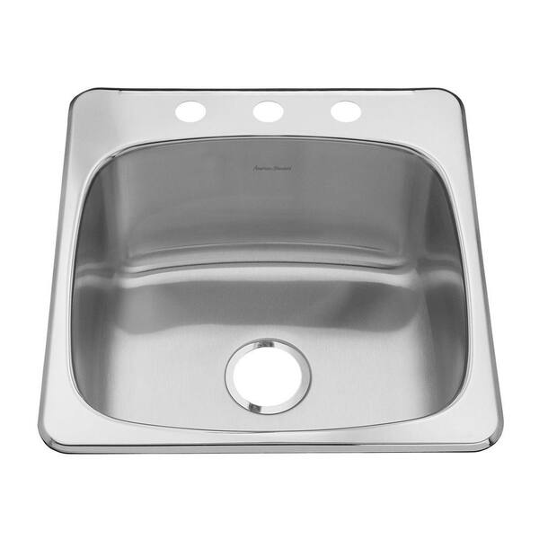 American Standard Prevoir Drop-In Stainless Steel 20.125x20.5625x10 3-Hole Single Bowl Kitchen Sink-DISCONTINUED