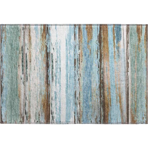 Mayfield Premium Machine Washable Abstract AMF2243 Blue 2 ft. x 3 ft. Accent Rug