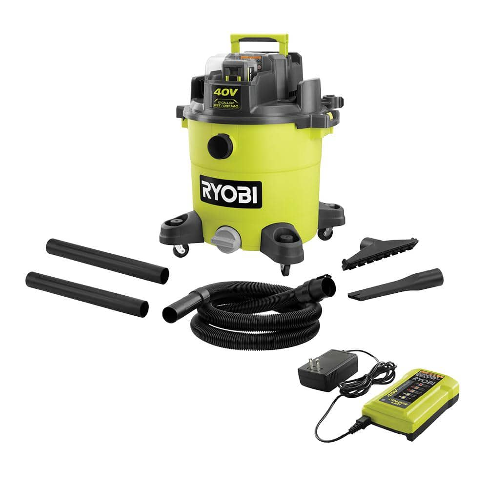 Ryobi 40v 10 Gal Cordless Wet Dry Vacuum Kit With 40v 4 0 Ah Battery