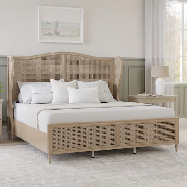 Harbour Cane Bed in Natural Beige, King | Serena & Lily