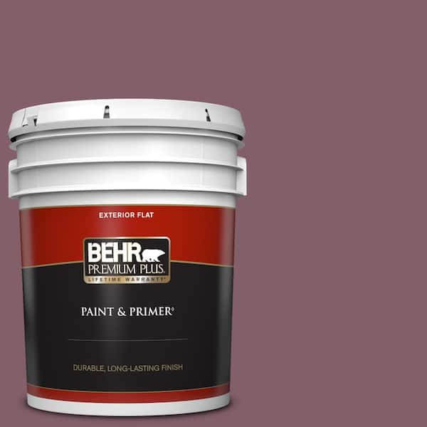 BEHR PREMIUM PLUS 5 gal. #ICC-84 Simply Elegant Flat Exterior Paint & Primer