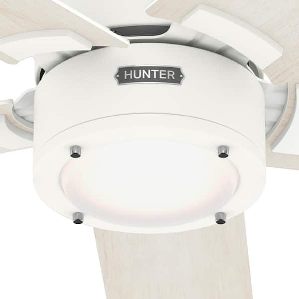 Hunter - Erling 52 in. ENERGY STAR Fresh White Indoor Ceiling Fan with LED Light Kit and Handheld Remote
