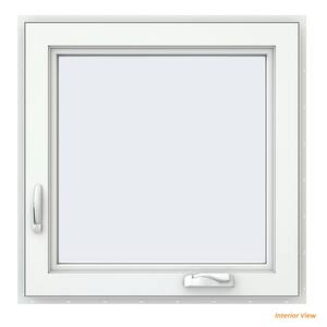 29.5 in. x 29.5 in. V-4500 Series White Vinyl Left-Handed Casement Window with Fiberglass Mesh Screen