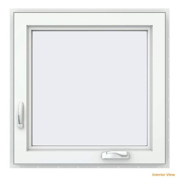 29.5 in. x 29.5 in. V-4500 Series White Vinyl Left-Handed Casement Window with Fiberglass Mesh Screen