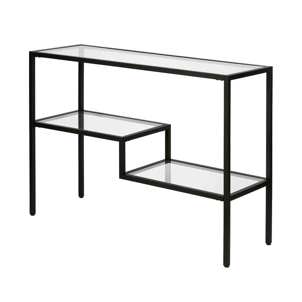 Lovett Blackened Bronze 42" Metal and Glass Console Table