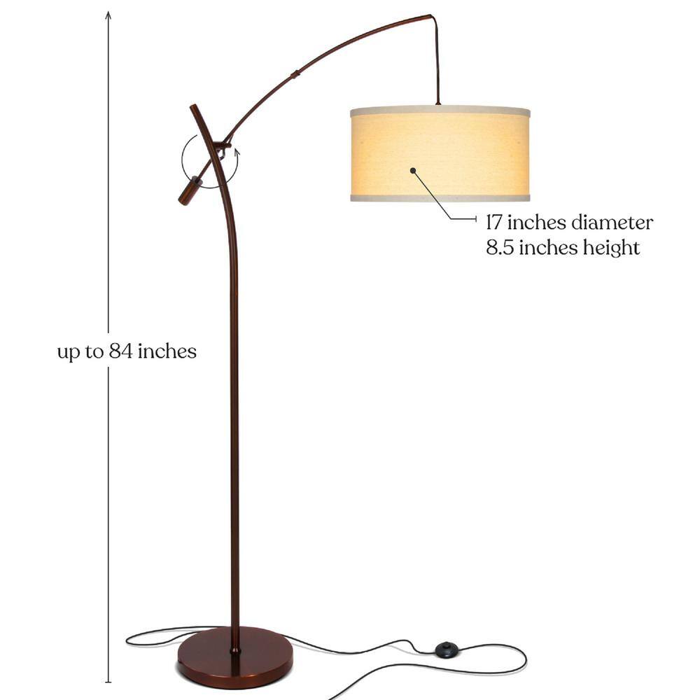 Grayson Bronze Adjustable Arc LED Floor Lamp