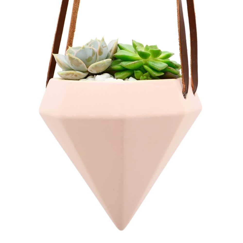 Guilford 4.5" Glam Modern Ceramic Cone Hanging Planter