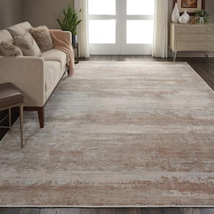 Rustic Textures Beige 9 ft. x 13 ft. Abstract Contemporary Area Rug