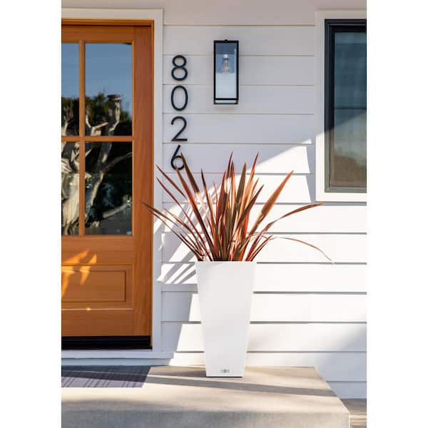 Midland 26 in. White Plastic Tall Square Planter
