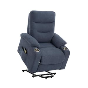 Navy Blue Power Lift Recliner Chair with 8 Massage Points Function and Cup Holder
