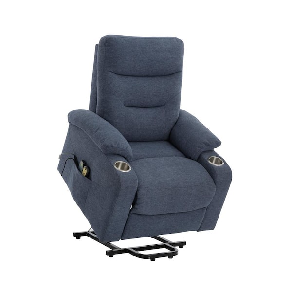 Boyel Living Navy Blue Power Lift Recliner Chair with 8 Massage Points Function and Cup Holder
