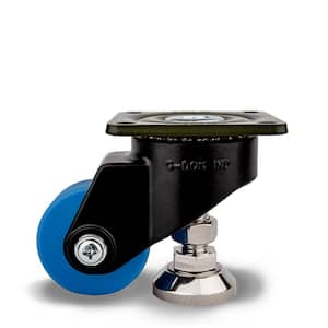 GDL 2-1/2 in. MC Nylon Swivel Flat Black Plate Mounted Leveling Caster with 1100 lb. Load Rating