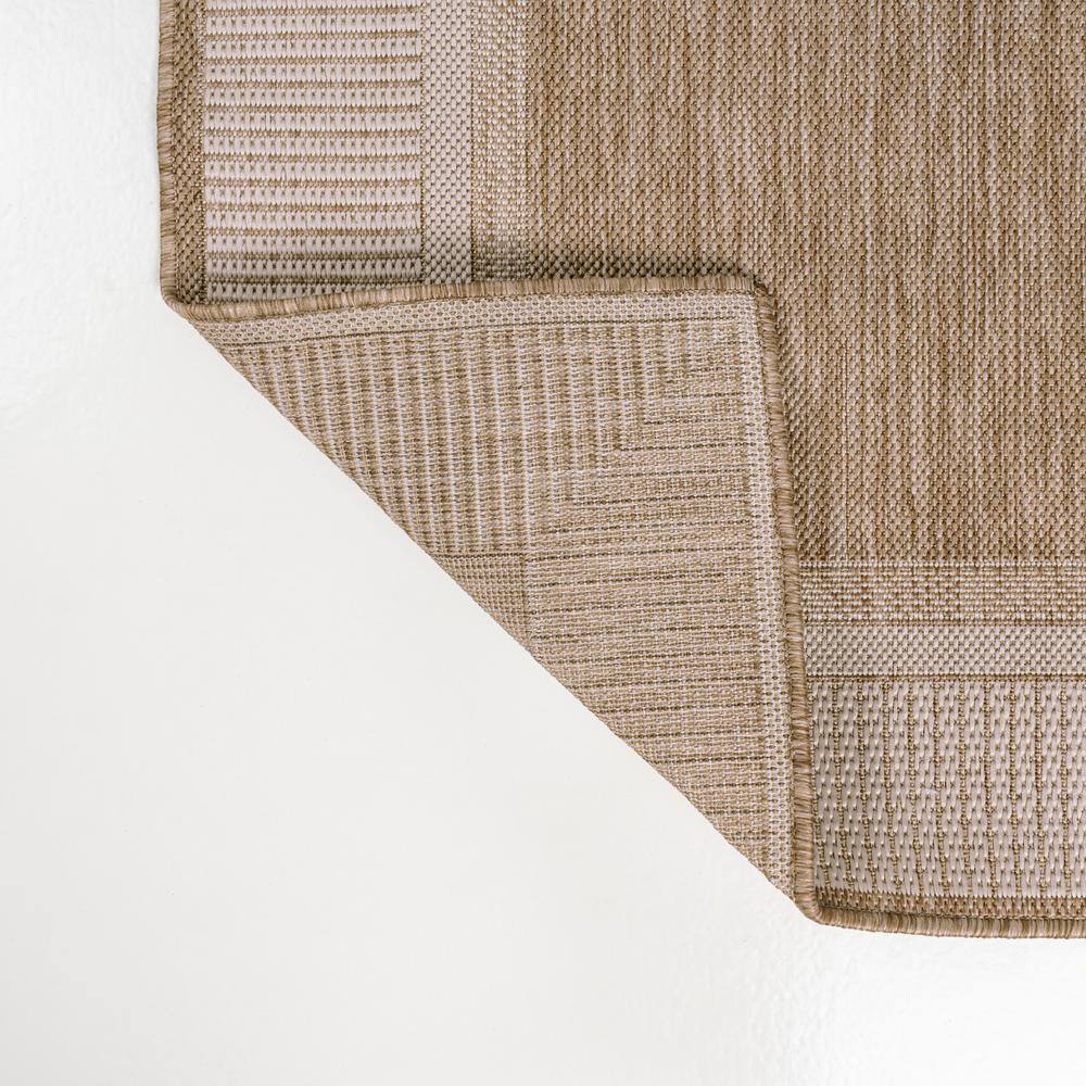 Beige and Cream Coastal Stripe Indoor/Outdoor Runner Rug 2 x 8