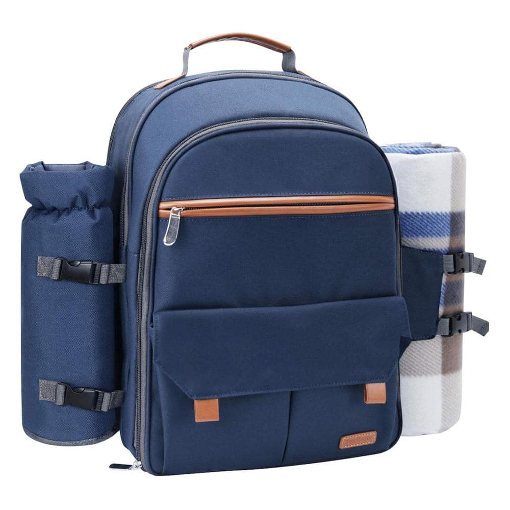 5 lbs. Picnic Backpack for 2-Person with Insulated Waterproof Pouch Soft-Side Cooler, Navy Blue price history on PriceWatchPro