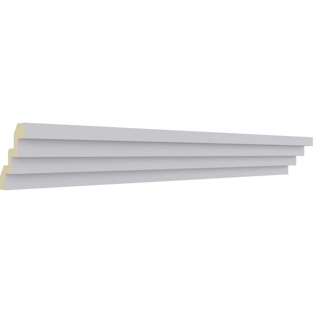Eris Step Polyurethane Crown Moulding, 94.5 in, Primed White