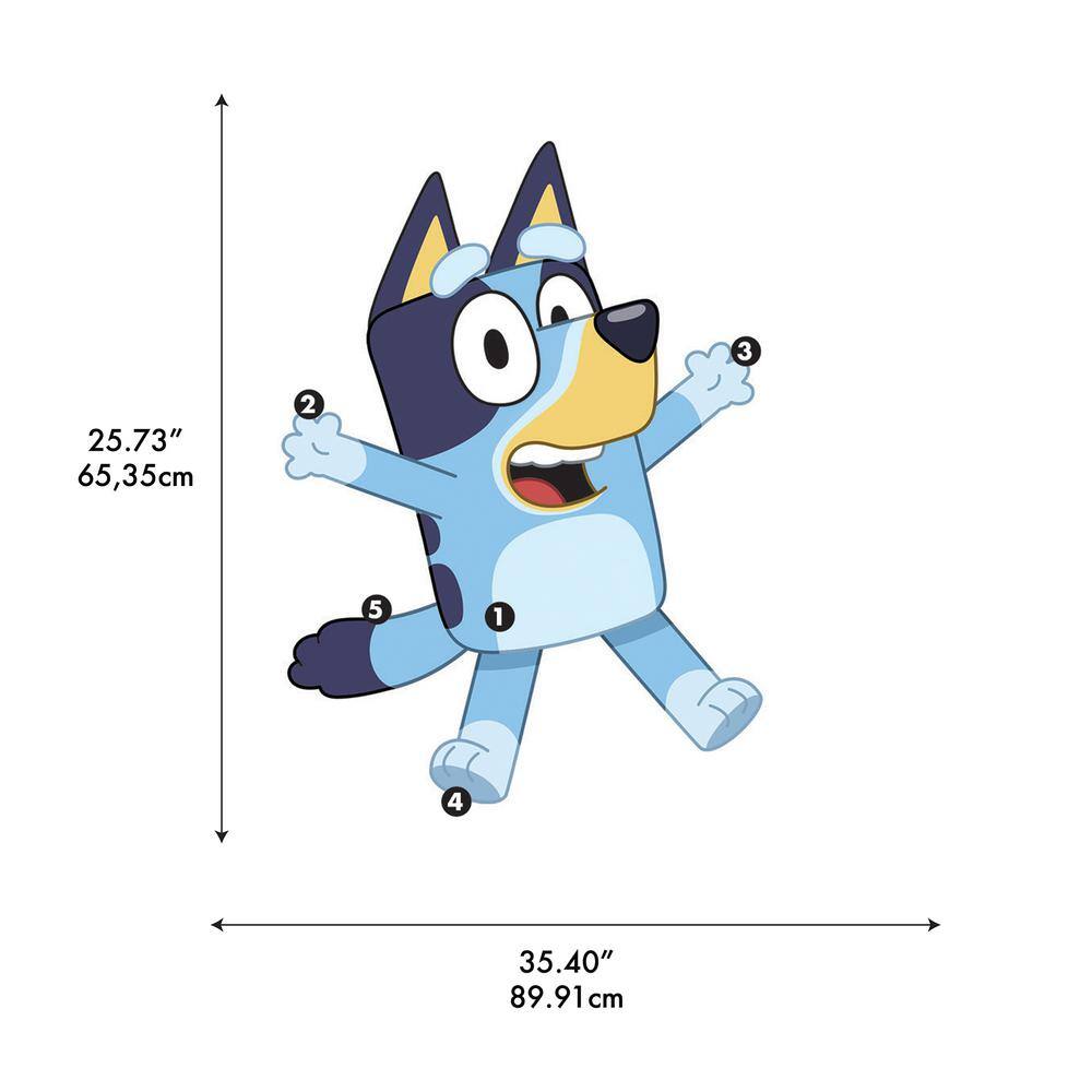 Bluey Character Blue Vinyl Peel and Stick Wall Decals