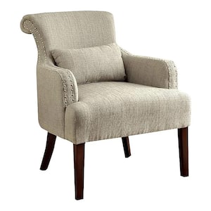 Tuckertown Beige Polyester Upholstered Accent Chair