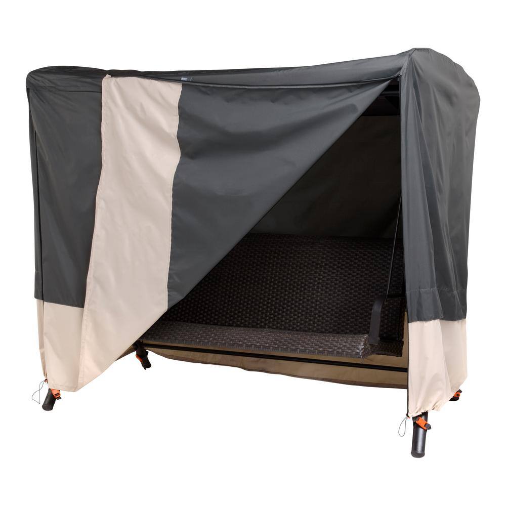 Gray Two-Tone Weather-Resistant Patio Swing Cover, 81"L x 52"W x 70"H