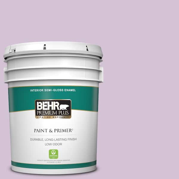 BEHR PREMIUM PLUS 5 gal. #M100-2 Seedless Grape Semi-Gloss Enamel Low Odor Interior Paint & Primer