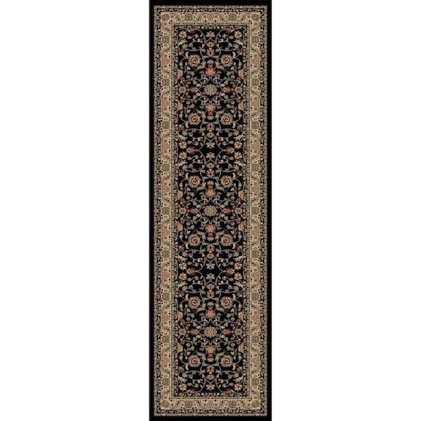 Jewel Marash Black 2 ft. x 8 ft. Runner Rug