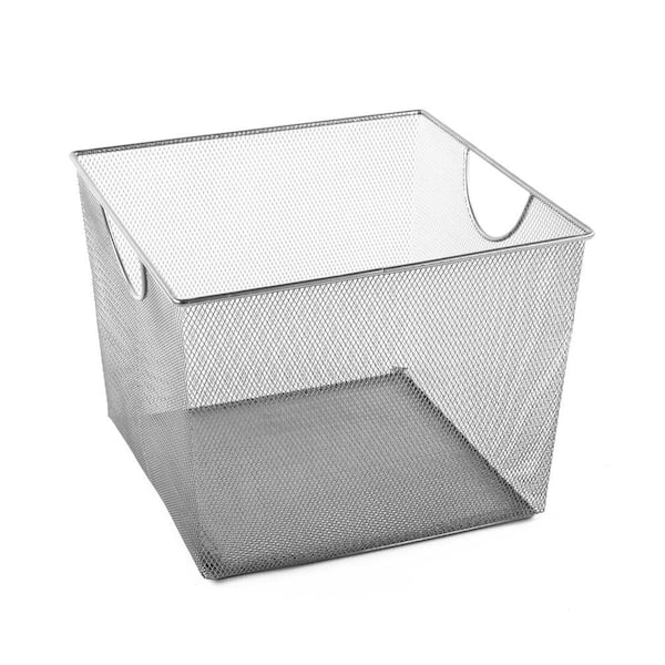 MeshWorks 30 Qt. Mesh Storage Bin in Silver