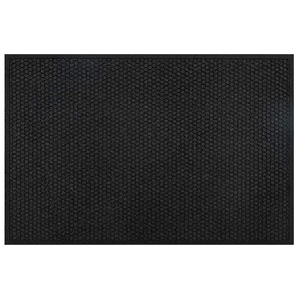 TrafficMaster Honeycomb Black 35.5 in. x 46.75 in. Recycled Rubber Non-Slip Indoor Outdoor Commercial Floor Mat