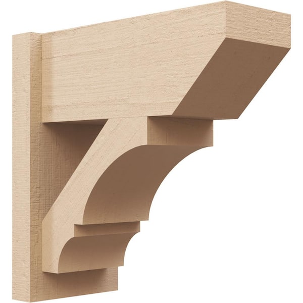 Ekena Millwork 8 in. x 18 in. x 18 in. Balboa Slat Rough Cedar Woodgrain Timberthane Polyurethane Outlooker, Primed Tan
