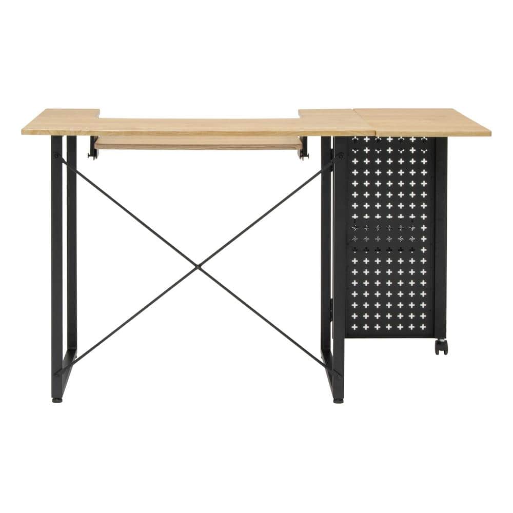 Pivot Sewing Table with Swingout Storage Panel and Adjustable Platform