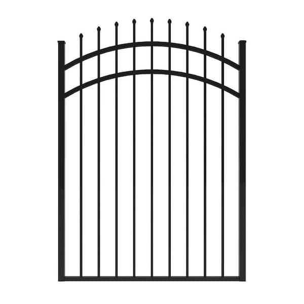 FORGERIGHT Osprey 4 ft. W x 5 ft. H Black Aluminum Arched Fence Gate