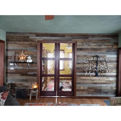 Barn Wood Appearance Boards The Home Depot - Using Barn Wood For Interior Walls