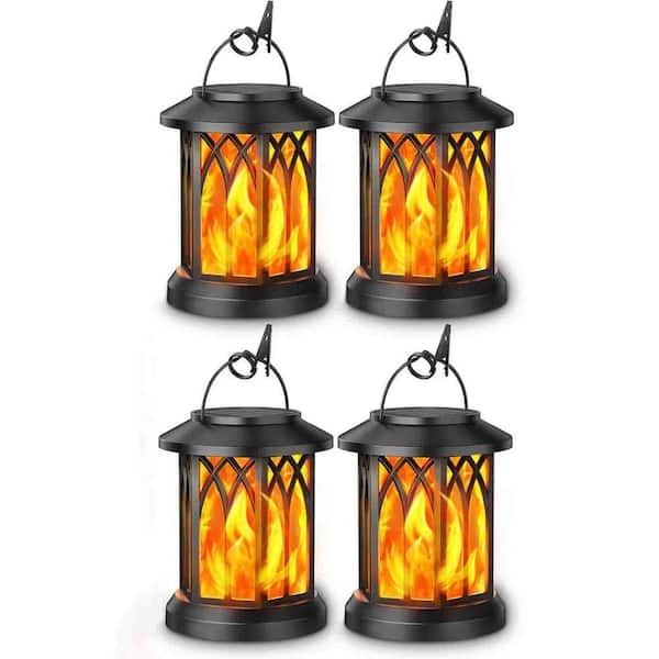 Solar Lanterns Lights 4 Pack, Hanging Lantern Decorative, Solar Powered Lanterns for Yard Patio Path Tree Garden Decor