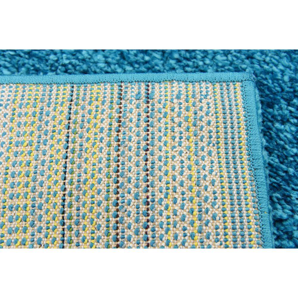 Turquoise Rectangular Solid Shag Synthetic Area Rug