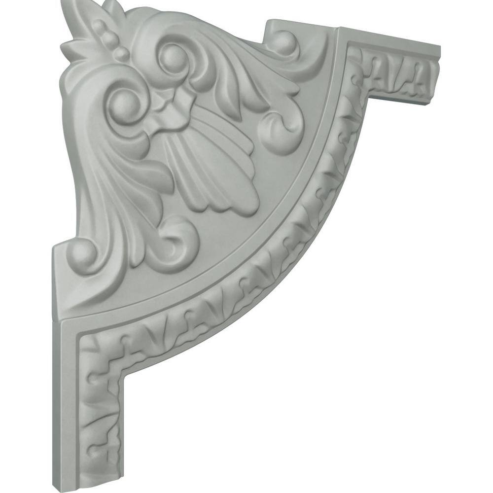 8.5" White Urethane Acanthus Leaf Panel Moulding Corner