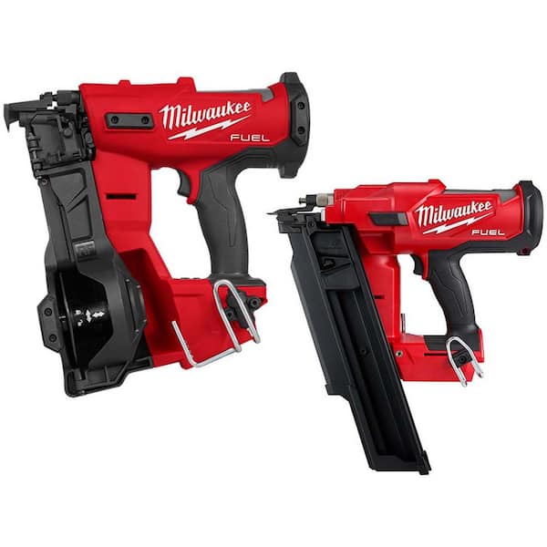 M18 FUEL 18-Volt Lithium-Ion Brushless Cordless Coil Roofing Nailer w/ M18 FUEL 21-Degree Framing Nailer