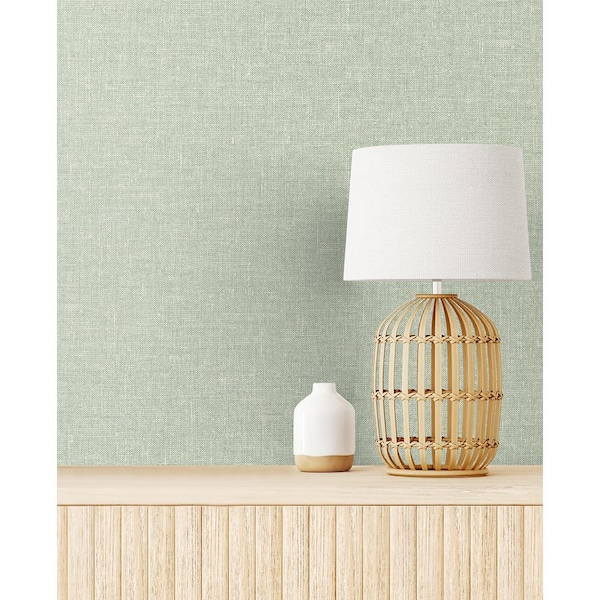 Sage Soft Linen Nonwoven Paper Non-Pasted Wallpaper Roll (Covers 57.5 sq. ft.)