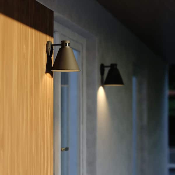 VAXCEL Smith 8.75 in. H Black Motion Sensor Dusk to Dawn Outdoor