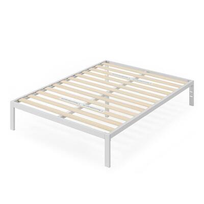 Zinus Mia White Twin Metal Platform Bed, Queen Size Metal Platform Bed Frame With Headboard