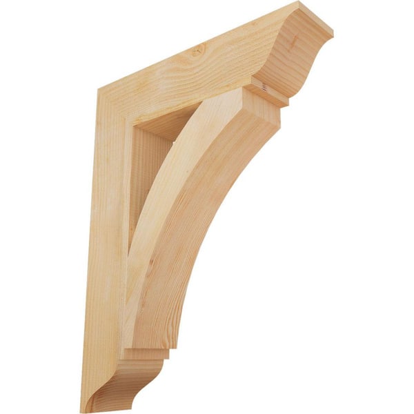 Ekena Millwork 6 in. x 34 in. x 26 in. Douglas Fir Thorton Traditional Rough Sawn Bracket
