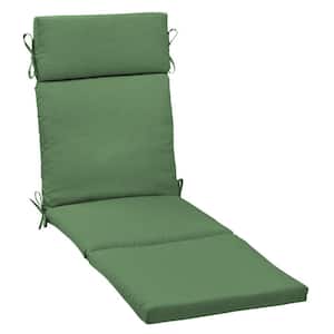 21 in. x 72 in. Outdoor Chaise Lounge Cushion in Moss Green Leala