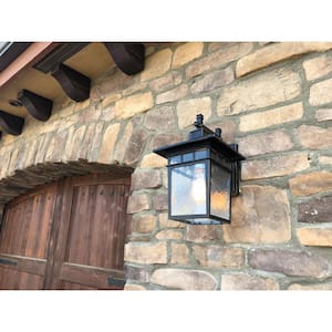 Cullen 1-Light Imperial Black Outdoor Wall Barn Light Sconce Lantern
