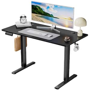 48 in. Rectangular Black Electric Standing Computer Desk with Whole-Piece Desktop Board Height Adjustable