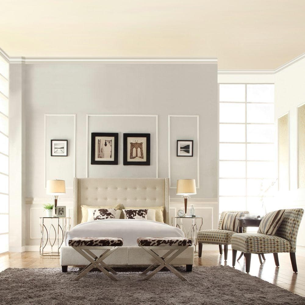 HomeSullivan Franklin Park Oatmeal Full Upholstered Bed 40315BF1BLB The Home Depot