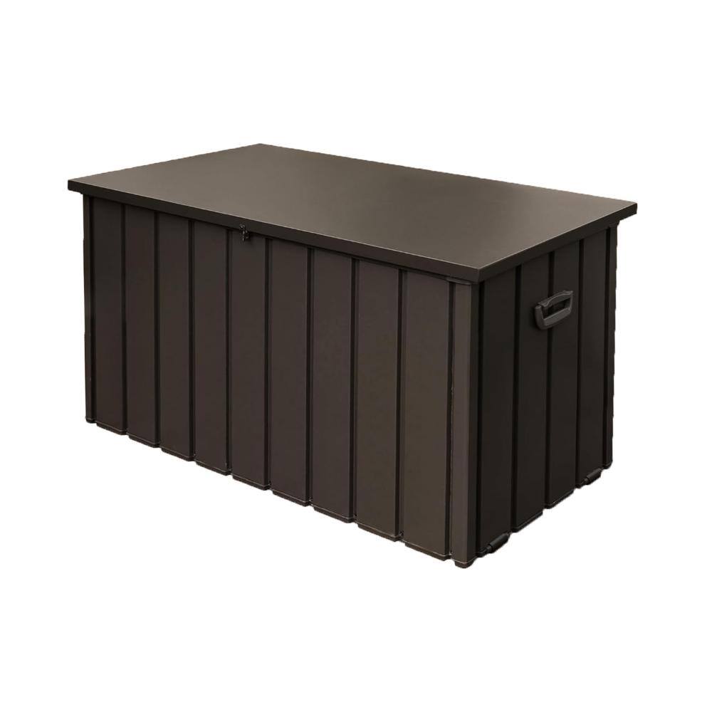 190 Gal. Dark Brown Steel Deck Box Waterproof Patio Storage Box with Lockable Lid for Cushions Pillows Garden Tools price history on PriceWatchPro
